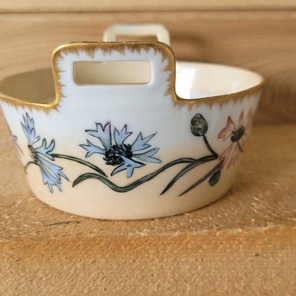 Antique Tressemann Vogt Handpainted gold and flowery bowl 5 inches incredible! - Picture 11 of 12